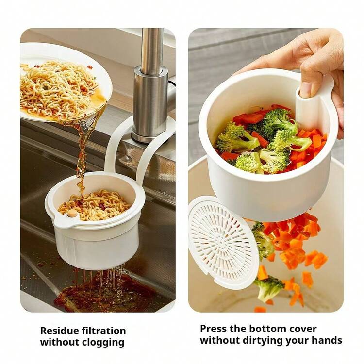 1 件厨房水槽沥水篮，一键打开/关闭水龙头沥水架，蔬菜洗菜盆收纳架 - 彩色 - 查看 8