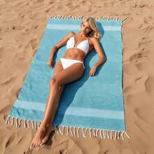 1 件土耳其沙滩巾大泳池毛巾速干无沙吸水旅行毛巾，适用于酒店海滩、沙滩必需品、沙滩配件、泳池浮板