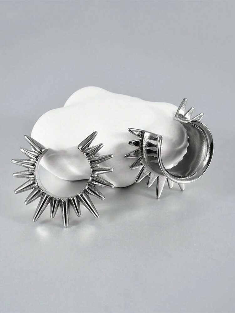 2 件朋克酷炫铜质马鞍形耳塞和耳道 U 形，不同长度锥形加强耳重量规穿孔耳环 8-25 毫米 - 1對U尖錐耳擴 - 查看 5