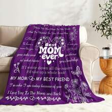 Irthday Gifts For Mom From Daughter Son - Christmas Lanket Gifts For Mom - Est Moms Ever Present - Mothers Day Valentines Day Presents For Mother - To My Mom's Lanket  Purple - 媽媽禮物藍色 - 查看 3