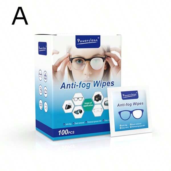 100pcs Eyewear Anti-Fog Wet Wipes, Disposable Lens Cleaning Tissues, Helmet Visor Cleaning Sheets, All English Packaging Anti-Fog Wet Wipes