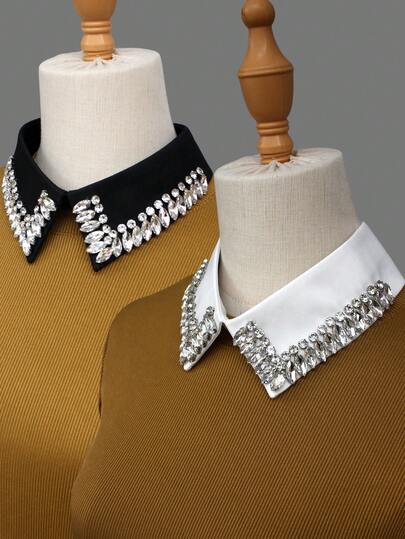 1pc Vintage Rhinestone Detachable Collar, Luxury Handmade Embellished Pearls Sparkling Collar For Seasonal Wear