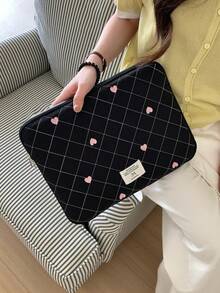 Bolso para laptop con bordado de corazón lindo, Estuche para tableta de 10/11 pulgadas, Bolso interior para laptop de 13-15.6 pulgadas - Multicolor - Ver 7