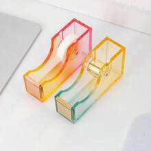 1 件透明亚克力胶带座，配有精美胶带切割器，适合办公室使用 - 彩色 - 查看 5