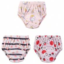 5 PIEZAS Pantalones de pañal para bebé suaves y cómodos, pantalones de entrenamiento para niños pequeños, pañales lavables y reutilizables, pantalones de pañal para recién nacidos, pantalones de entrenamiento para ir al baño del bebé, perfectos para baby shower y el mejor regalo para bebé - Estampado digital - Multicolor - Ver 30