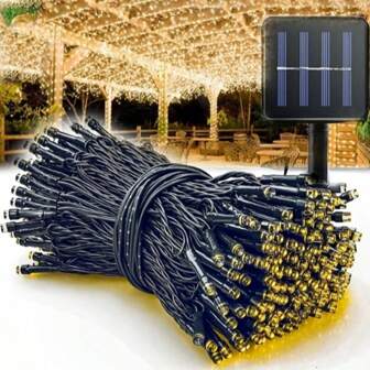 1 Stück Solar-betriebene LED Lichterkette, 4-32m/20-300 Lichter, wasserdichte Garten Terrasse Party Dekorationsbeleuchtung, automatischer Sensor, ohne Verkabelung erforderlich