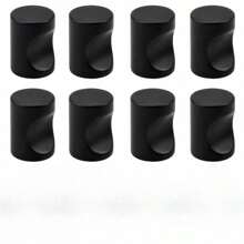 Black Aluminum Alloy Handle, Fashionable Kitchen Cabinet Knob And Drawer Pull (Set: Handles + Screws)