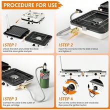 Estufa de camping de 2 quemadores de propano AFFLUENT con parrilla y bolsa de transporte. Un Must Have para la estufa de camping de propano plegable con dos quemadores ajustables, ideal para camping, BBQ en blanco - Blanco - Ver 6