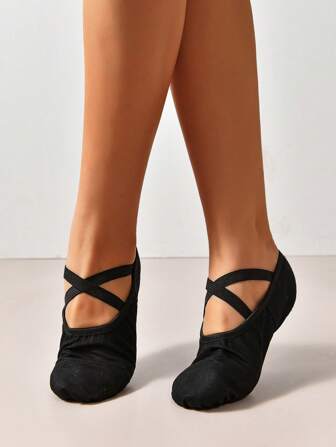 Plusstorlekar med mjuk botten och halkfria dansskor för kvinnor, vardagliga sportskor, platta balettskor för vuxenfitness, fyrkantiga dansskor, inte trötta fötter