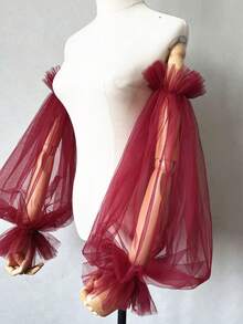 1pc Black Mesh Bubble Sleeve & 2pcs Elastic Bride Sleeve Covers Autumn Accessories