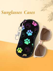 1pc Unisex Soft Neoprene Eyeglass Case, Glasses Zipper Case, Portable Sunglasses Pouch, Eyewear Accessories For Travel And Sports