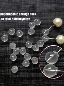 10/20/30 件舒适不易穿透的柔软耳环后盖耳环别针后盖，柔软透明耳环后盖替换件，适用于 DIY 珠宝制作配件，硅胶透明圆柱耳钉耳环配件，适合女性日常佩戴 - 彩色 - 查看 3