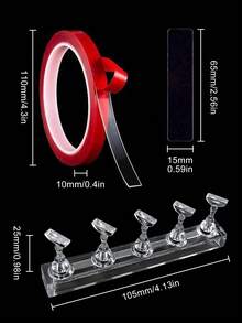 Beautizon Nailartlab 32 件美甲练习架展示条套装，1 件美甲练习指甲架工具 + 30 件亚克力可穿戴指甲展示条 + 1 件美甲双面胶，适用于美甲沙龙工具套装、美甲用品、美甲工具、美甲工具、返校、指甲、按压指甲的美甲工具、修甲修脚工具