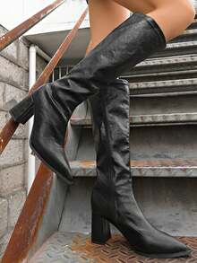 女士新款高跟复古时尚靴子，适合各种场合