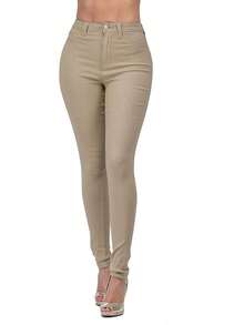 LOVER BRAND FASHION High Rise-Waisted Jeans Pantshalloween - Màu Khaki - Xem 1