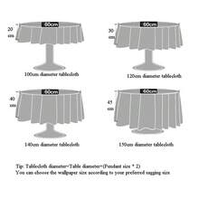 流蘇裝飾桌布米色圓形滌綸家用桌布 - 米色 - 查看 5