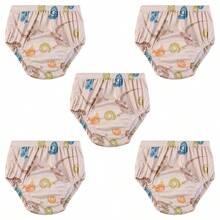 5 PIEZAS Pantalones de pañal para bebé suaves y cómodos, pantalones de entrenamiento para niños pequeños, pañales lavables y reutilizables, pantalones de pañal para recién nacidos, pantalones de entrenamiento para ir al baño del bebé, perfectos para baby shower y el mejor regalo para bebé - Estampado digital - Multicolor - Ver 13