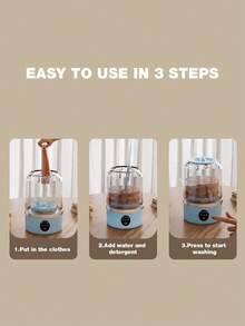 GENAI Portable Washing Machine, USB Rechargeable Compact Travel Washing Machine, 2 Modes Mini Washer, Deep Cleaning For Underwear, Baby Clothes And Socks, Ideal For Apartment, Dorm Use