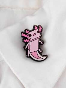 1PC Cute Hexagonal Salamander Enamel Brooch Pixel Animal Brooch Suitable As A Gift For Friends - DL120 - View 4