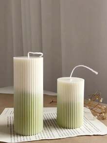 DIY Striped Cylinder Cylindrical Candle Mold Flat Top Pinstripe Pillar Molds Plastic Acrylic Mould Candle Making Supplies Classical Column Wedding Home Decoration