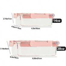 10/2pcs Set High Borosilicate Glass Food Storage & Meal Prep Containers Set With Airtight Lids - Microwave, Dishwasher, Oven & Freezer - 西瓜粉 - 查看 2