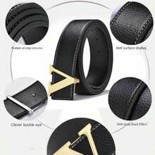 POYYAS Men For Women Fashion Designer Belt Luxury Letter Smooth Buckle Belt Alloy V Buckle Belts Women Belts Gifts Waistband- Perfect Accessory For Business And Casual Occasions - 白銀色 - 查看 7