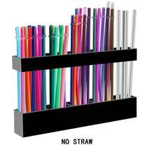 Straw Holder For Cabinet Transparent Acrylic Straw Organizer With Adhesive Tape & Stickers, Straws Storage Container For Cabinet Door, Straws Dispenser For Counter Cupboard Home Kitchen Cafe
