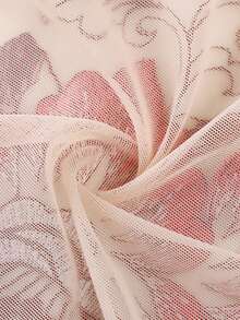 4 Pcs Women's Traceless Sexy Lace Embroidered Flower Mesh High Waist Semi-Perspective Triangle Panties