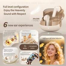 Căști Bluetooth Lenovo ERAZER ETR-A01PRO, calitate a sunetului HiFi intraauricular, anulare a zgomotului pentru jocuri cu latență redusă ENC și microfon, căști wireless cu durată de viață a bateriei super lungă pentru smartphone-uri, tablete, avioane, camioane - Negru - Vizualizare 8