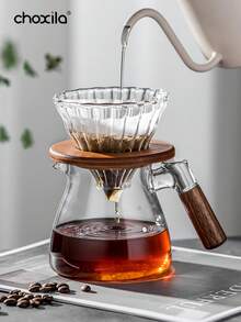 choxila 1pc Coffee Filter Stand, Pour Over Filter Cup Stand, Cone Coffee Dripper Holder Rack, Wooden Filter Cup Holder, Suitable For V-Shaped Filter Cup Back To School - Wooden Stand - View 4