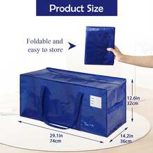 Blue Large Moving Bags,6 Pcs Thick Storage Bags With Side Handles&Tag Pocket,29.1x 14.2x12.6 Inches,Heavy Duty Totes Bag For Space Saving,Moving Supplies,College Dorm,Packing - Màu xanh lam - Xem 6