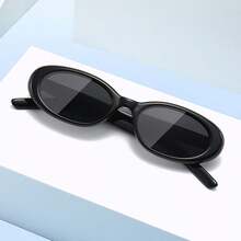 1 件女士全框复古椭圆波西米亚风格时尚眼镜，夏季海滩度假配饰