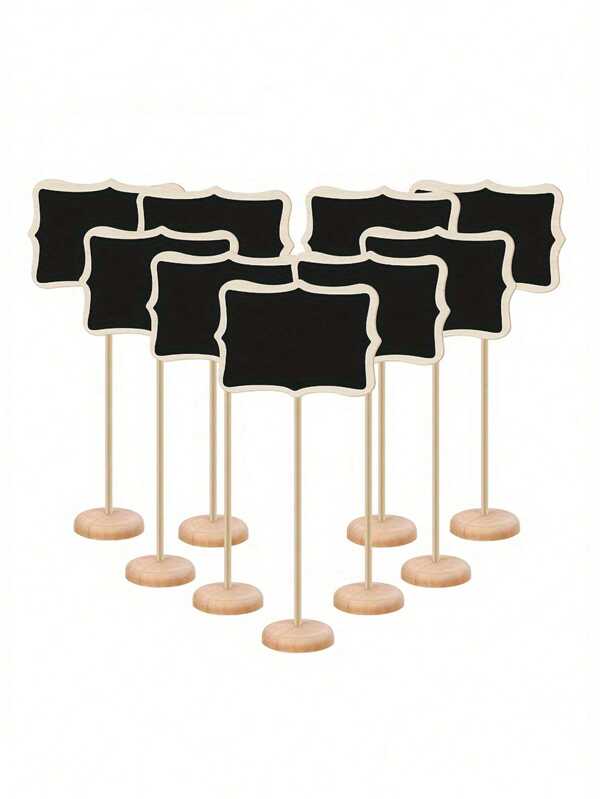 6 pièces Mini tableau noir avec support, panneau d'affichage de message, petit tableau de dessin, tableau noir en bois pour mariages, fêtes d'anniversaire, numéros de table, panneaux de nourriture, décoration d'événement