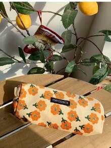 1 件复古艺术化妆刷收纳袋便携式化妆收纳整理袋带拉链多功能铅笔盒适合女士和女孩适合日常使用旅行必需品度假暑假返校学校用品袋学校旅行包女士化妆包旅行用品