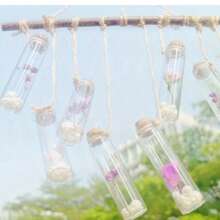 Mini Glass Bottles With Soft Cork Lids, Transparent Wishing Bottles, Glass Bottle Decor Containers For DIY, Wedding Bride Christening Home Decoration