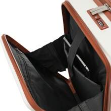 Valigia a tre pezzi - 20/24/28 pollici, innovativo design di apertura frontale + portabicchieri pieghevole, materiale ABS, lucchetto TSA, ruote universali a 360°, valigia da viaggio per famiglie