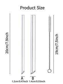 1/2/4 Ống hút thủy tinh lớn/nhỏ, thẳng trong suốt, có thể tái sử dụng, dùng cho đồ uống lạnh, trà sữa, cà phê, nước ép, sinh tố, nhà bếp, nhà hàng, tiệc cocktail, trở lại trường, quà tặng cho bạn gái/bạn trai, cha mẹ, bạn bè, đồ dùng ngày lễ, Halloween, lễ tạ ơn, giáng sinh - phong cách 1 - Xem 2