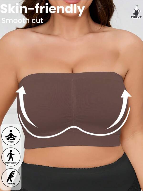 1 pezzo Reggiseno da yoga/sonno senza cuciture, senza fili, con supporto regolabile, effetto volumizzante, snellente ai lati, rinforzante del busto, comodo per taglie forti