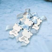 Custom Silver Acrylic Mirror Tags, Teddy Bear Party Gift Tags, Teddy Bear Teen Baby Shower Return Gift Tags, Birthday Gift Tags, Thank-You Gift Tags, Multi-Functional, Highly Decorative, Reusable, Exquisite And Stylish, High Quality, Colorful, Modern Style, Customizable, Personalized, Unique, The Ideal Gift For Him/Her, The Ideal Gift For Her, Boyfriend, Dad, Girlfriend, Mom, Family, Friends, Tea Room, Home, Garden, Office, Anniversaries, Valentine's Day, Mother's Day, Birthday, Father's Day, Graduation Ceremony, Wedding, Housewarming Party, Christmas Decorations, Home Decor Gifts. - Silver - View 5