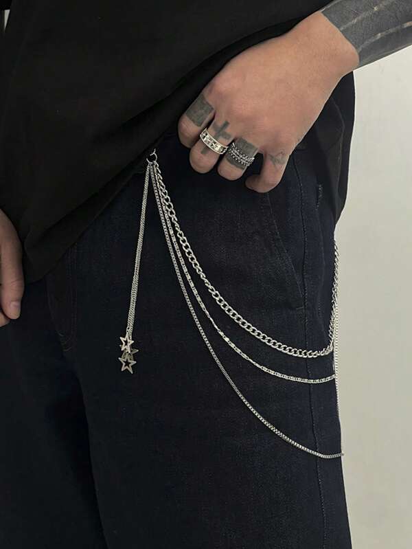 1PC Of Fashionable Punk Minimalist Cross Chain Pendant Pants Chain, Women's/Men's Hip-Hop Style Charming Pants Chain, Used For Pants Decoration