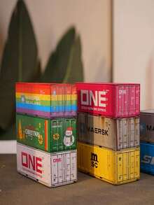 1pc容器收纳盒金属微缩模型展示盒储物展示盒精美收纳盒可堆叠收纳盒家用卧室收纳盒办公桌展示盒 - 彩色 - 查看 3