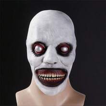 Scary Halloween Masks - Grim Reaper With White Face Demon Mask, Durable Latex Mask, Perfect For Role-Playing And Costume Accessories - Multicolor - View 10