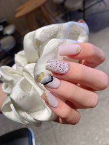 1 件新款豹纹全指甲贴，防水可移除指甲贴，适合女士使用，适合节日、派对、生日礼物