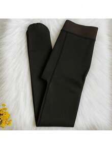 Kit 2 Black Translucent Plush Lining Pantyhose For Winter - Translucent - Black - View 3