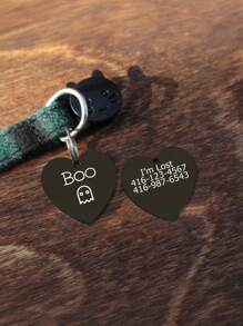 [Customized] 1 Pc With Elegant Gift Box Personalized Hollow Paw Print Heart-Shaped Stainless Steel Pet ID Tag, Can Customize Pet Name On Front, Contact Info & Address On Back, Anti-Lost Pet ID Tag Suitable For Small, Medium And Large Dogs And Cats
