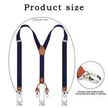 Men Braces For Trousers With 4 Strong Metal Clips, Y-Back 2cm Wide Heavy Duty Adjustable Elastic Suspenders For Men & Women