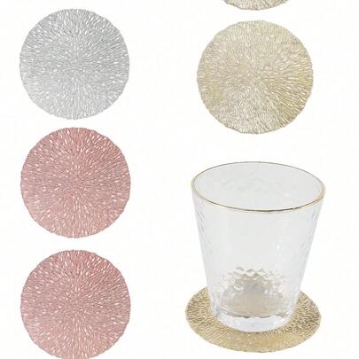 PVCコースター 4～24個セット ランダムカラー バー、家、祭り用飲料グラスマット、テーブルトップの保護とカップのデコレーションに最適