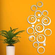 24 Pcs Wall Stickers Acrylic Circle Mirror Removable Round Dots Mirror Wall Decoration Wall Decals Murals For Home Living Room Bedroom Decor Wall Mirror Mirror For Room Home Decor Bathroom Decor Living Room Decor