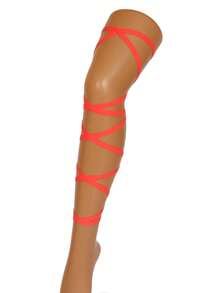 1pc Leg Chain With Elastic Strap, Black Color, Multi-Layer, Personalized, Sexy, Harajuku Style