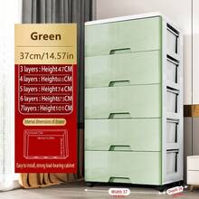多层抽屉式收纳柜免组装床头五屉储物柜塑料加厚收纳箱可移动 - 彩色 - 查看 35